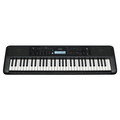 Yamaha PSR-E383 Kenya front 3/4 angle view showing full 61-key layout and dual speaker grilles