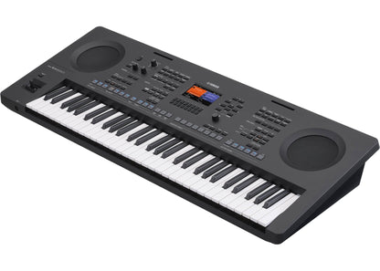 Yamaha PSR-SX620 Kenya arranger keyboard in angled front view, showing keys, colour display and twin speakers.