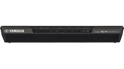 Yamaha PSR-SX920 Kenya rear panel showing audio connections, pedal sockets and USB ports