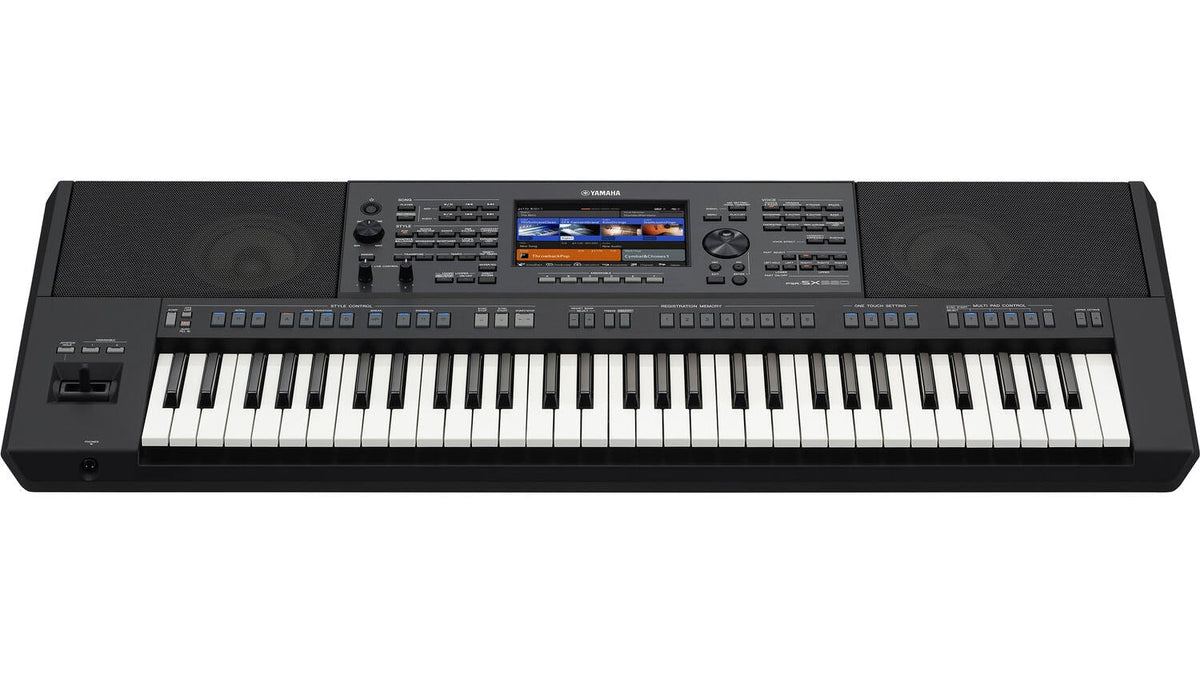 Yamaha PSR-SX920 Kenya front view showing 61 keys, joystick, control panel and speaker grilles