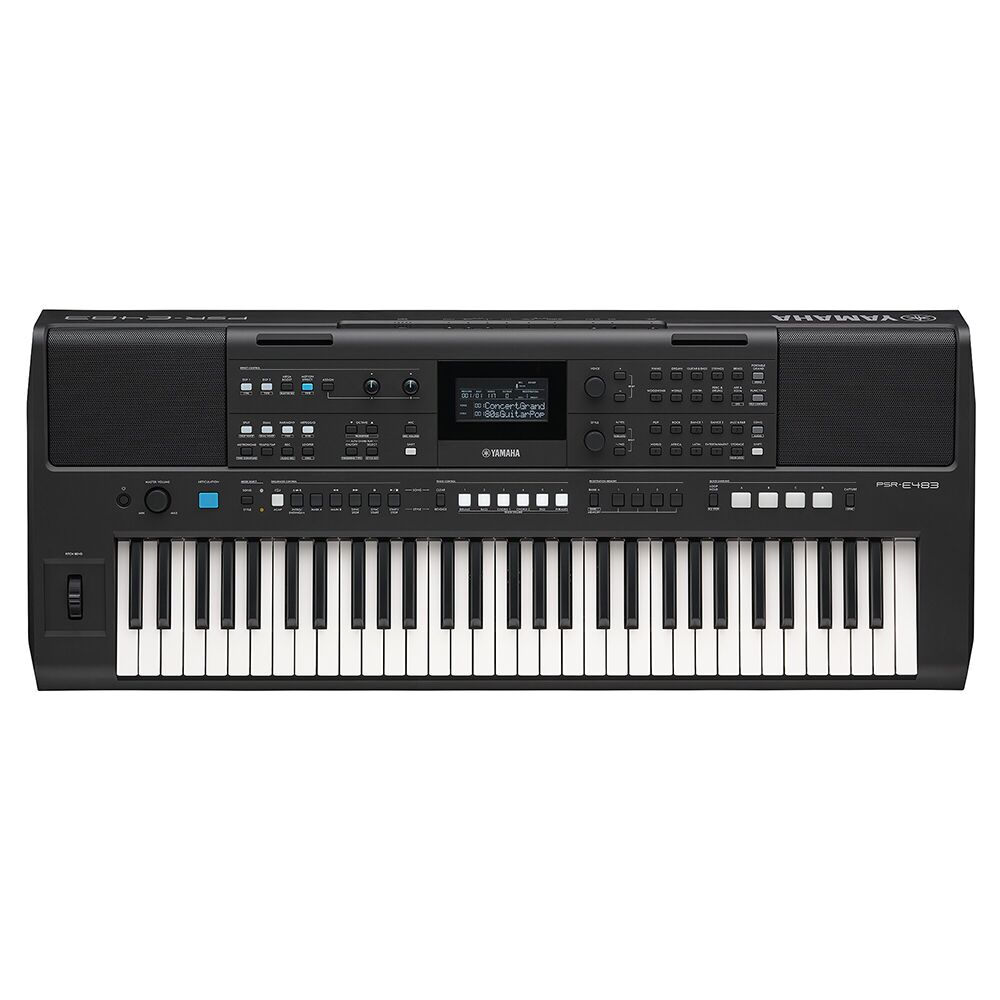 Yamaha PSR-E483 Kenya 61-key portable arranger keyboard front view — available at Zamar Audio Solutions
