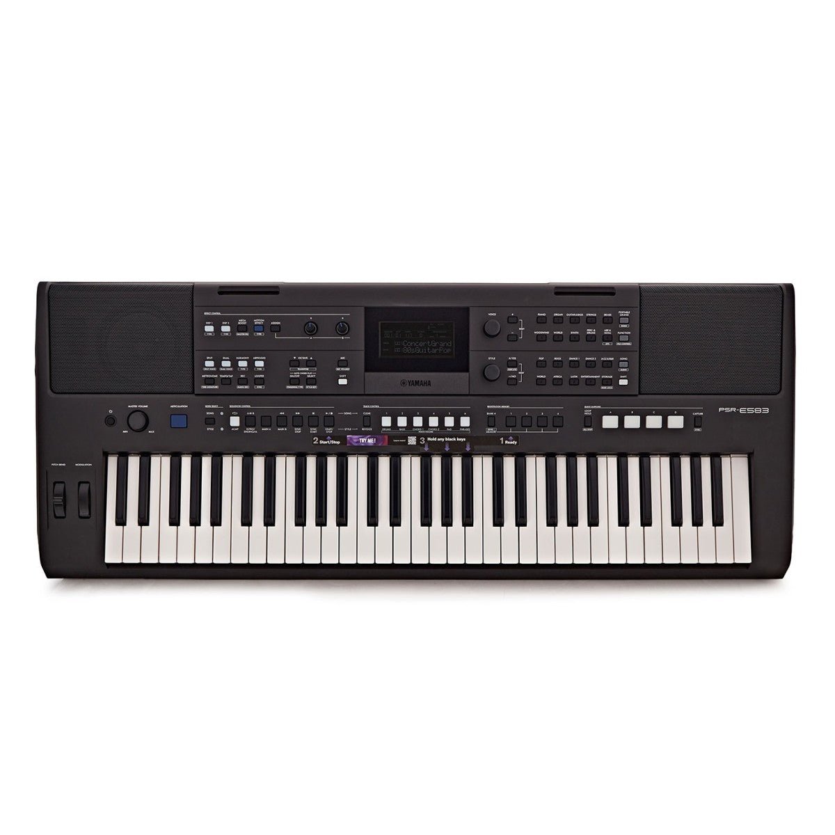 Yamaha PSR-E583 portable keyboard Kenya front view showing 61 touch-sensitive keys and control panel