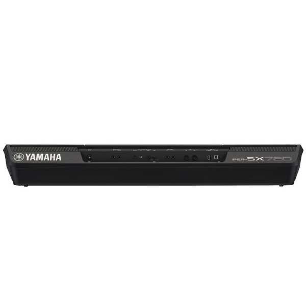 Yamaha PSR-SX720 arranger keyboard Kenya  rear panel straight-on view showing PSR-SX720 model label and connectivity ports`