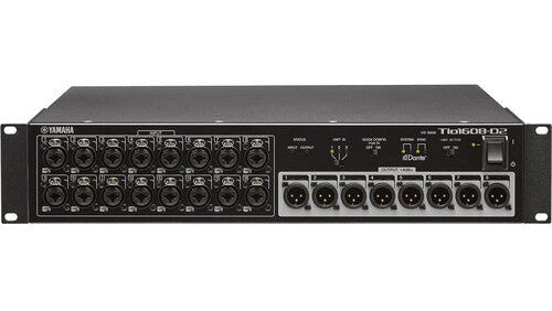 Yamaha Tio1608-D stage box D-PRE mic preamp inputs close-up detail