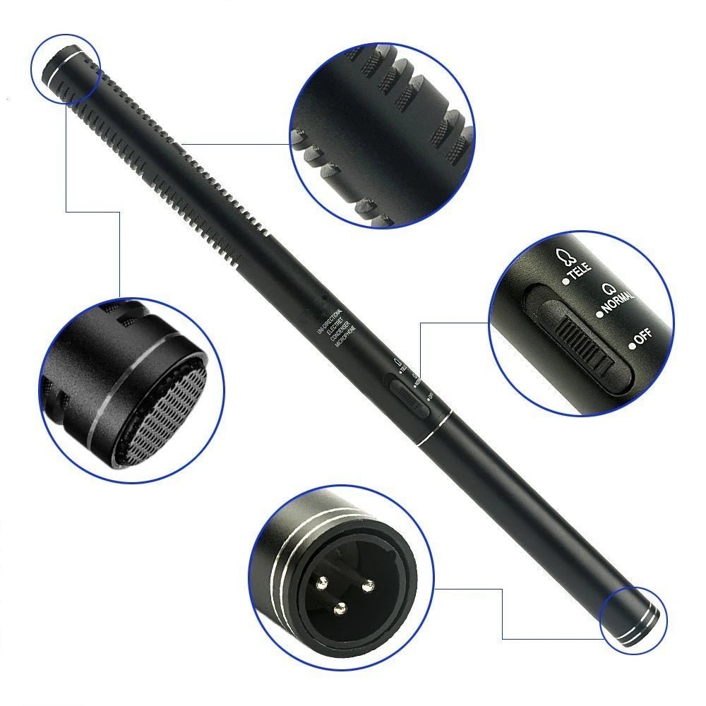 YIXIANG Professional Shotgun Interview Microphone – Directional Condenser Mic for Canon, Nikon, Sony DSLR, and DV Camcorders - ZAMAR AUDIO SOLUTIONS