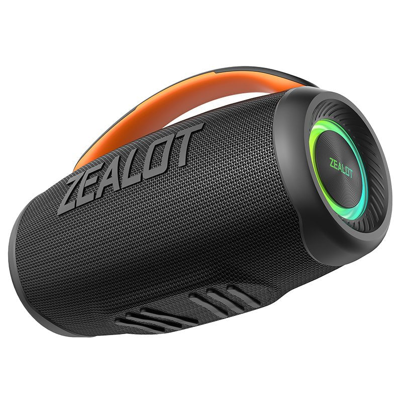 ZEALOT P11 Bluetooth Speaker side profile showing Type-C charging port and body depth, Grey variant