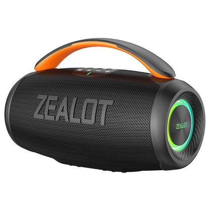 ZEALOT P11 Bluetooth Speaker front view showing grille and controls, Navy Blue, 50W IPX6 waterproof