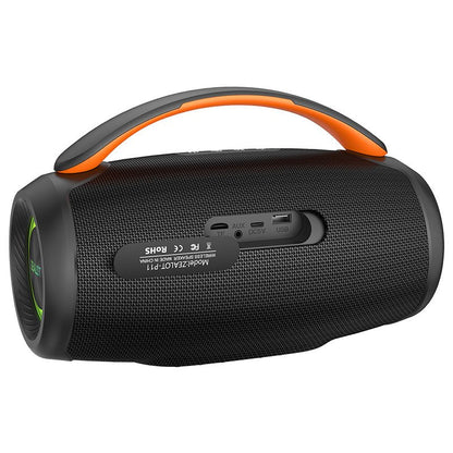 ZEALOT P11 Bluetooth Speaker side profile showing Type-C charging port and body depth, Grey variant