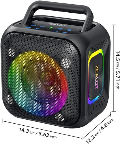ZEALOT PT01 Bluetooth Speaker side profile — IPX6 waterproof, 6000mAh battery, Nairobi delivery
