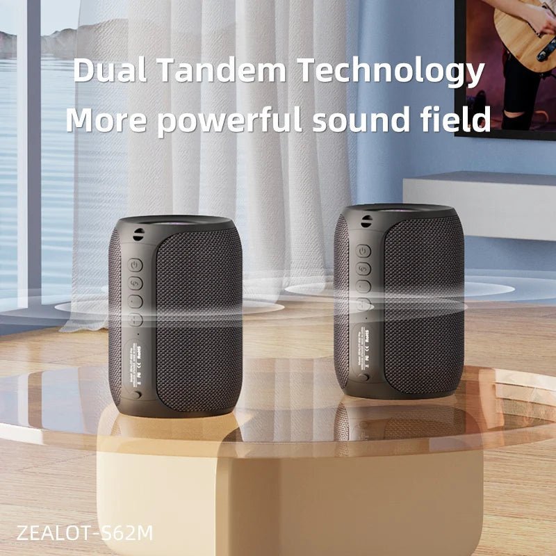ZEALOT ZEALOT S62M karaoke speakers Kenya paired in Dual Tandem mode for wider stereo sound field indoors