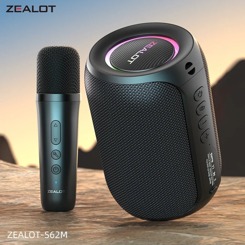 ZEALOT S62M karaoke speaker Kenya front view showing fabric mesh grille and side control buttons