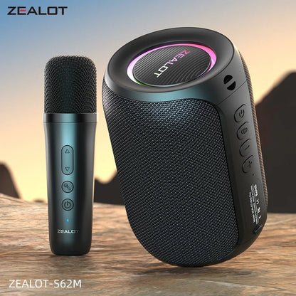 ZEALOT S62M karaoke speaker Kenya front view showing fabric mesh grille and side control buttons