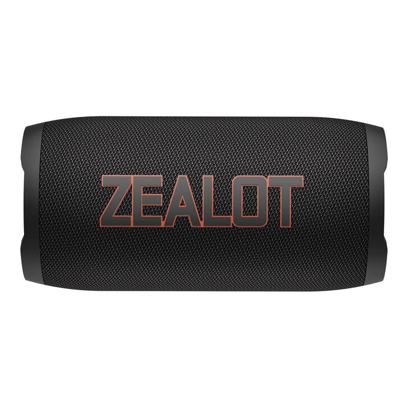 ZEALOT S76 Bluetooth speaker Kenya front view in black with branded mesh grille on white background