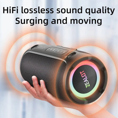 ZEALOT S76 Bluetooth speaker Kenya top-down view showing control buttons and LED ring detail