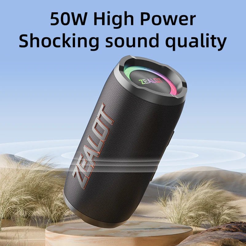 ZEALOT S76 Bluetooth speaker Kenya angled three-quarter view showing full body and grille texture