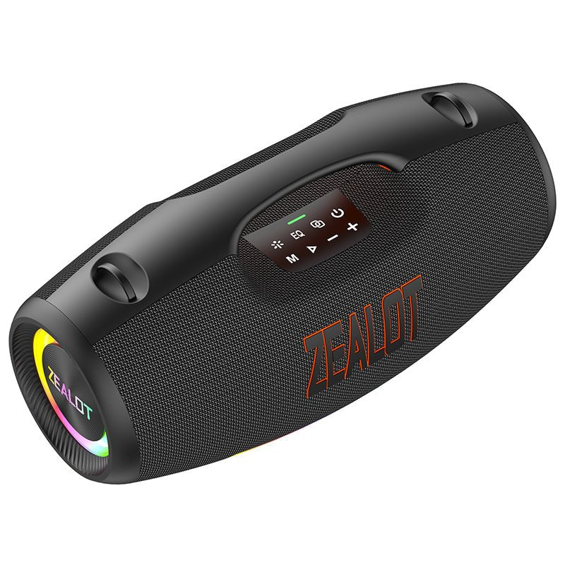 ZEALOT S89 Bluetooth Speaker rear panel with control buttons and power bank output port