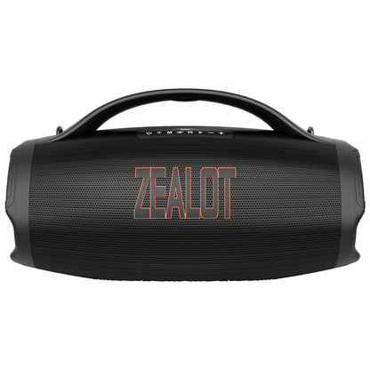 ZEALOT S98 160W Bluetooth speaker front view — IPX6 waterproof outdoor speaker in Black