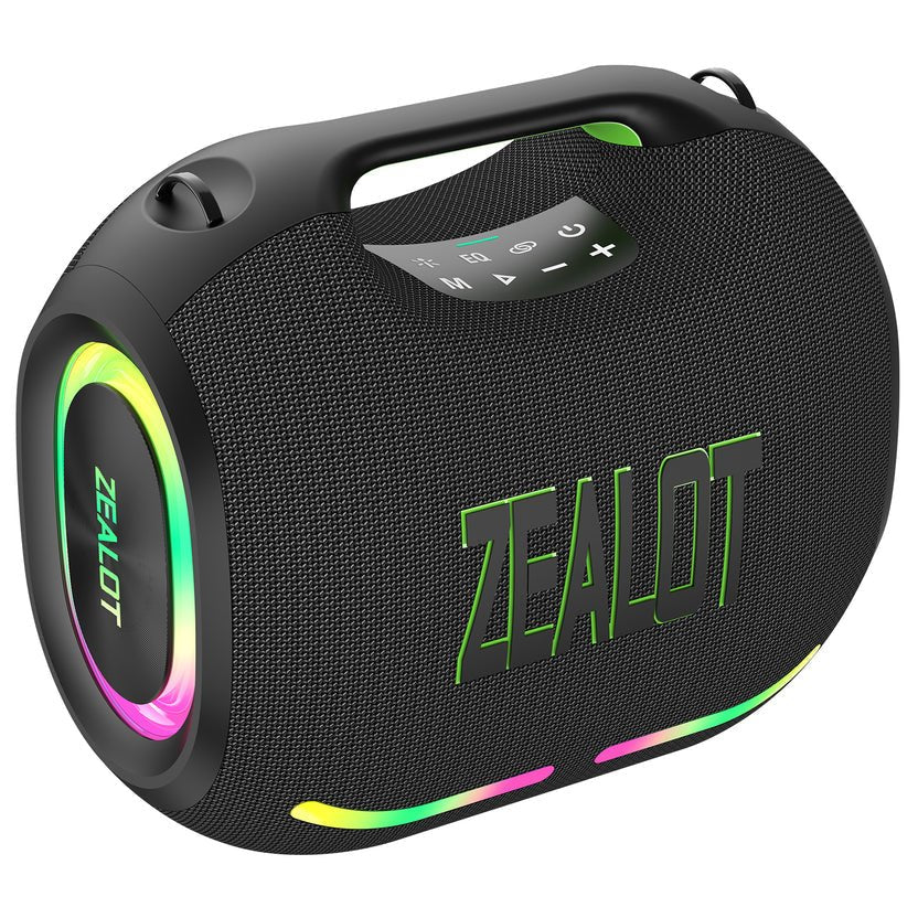 ZEALOT ZE01 waterproof speaker front view, 120W Bluetooth 5.4, IPX6 rated, Kenya