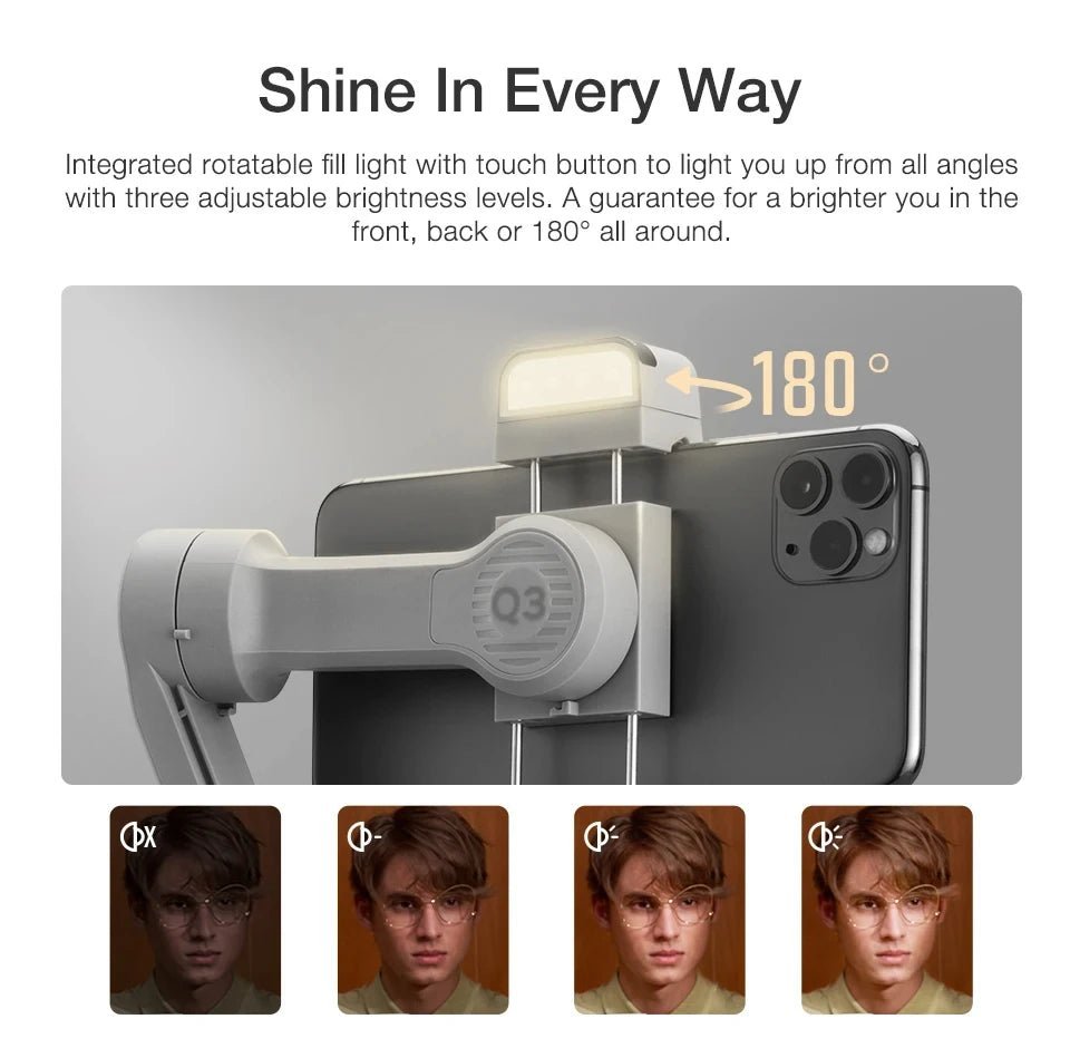 ZHIYUN SMOOTH Q3 Gimbal – 3-Axis Smartphone Stabilizer, Portable Combo for iPhone 14 Pro Max, Xiaomi, Huawei - ZAMAR AUDIO SOLUTIONS