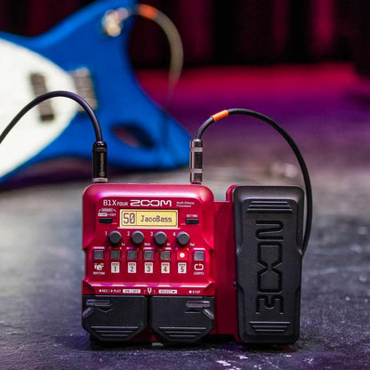 Bassist using Zoom B1X Four multi-effects processor live on stage, Kenya