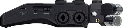 Zoom H6 recorder Kenya bottom edge showing USB port, Menu button, navigation controls and dual XLR/TRS combo inputs
